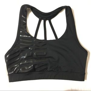 Vinyl Patterned Reebok Logo Sports Bra